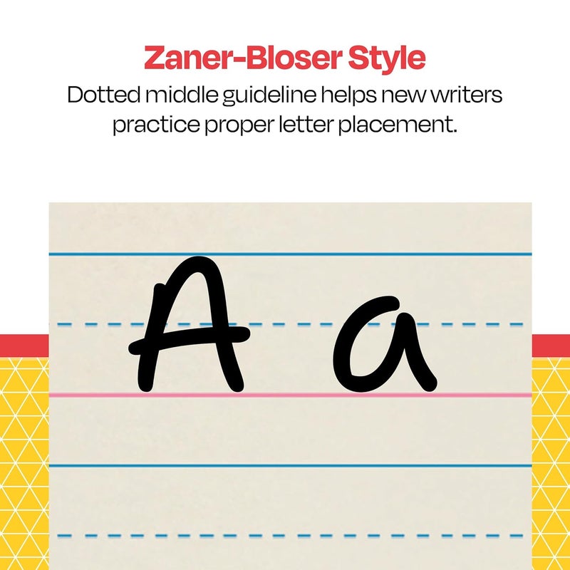 School Smart Zaner-Bloser Handwriting Practice Paper - 500 Sheets, 1-1/8 Inch Rule, 10-1/2 x 8 Inches, Ideal for Grade K - Image 5